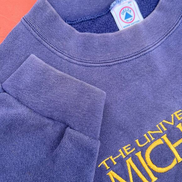 Vintage University Michigan Wolverines Crewneck Sweatshirt L College USA Faded - Picture 7 of 12